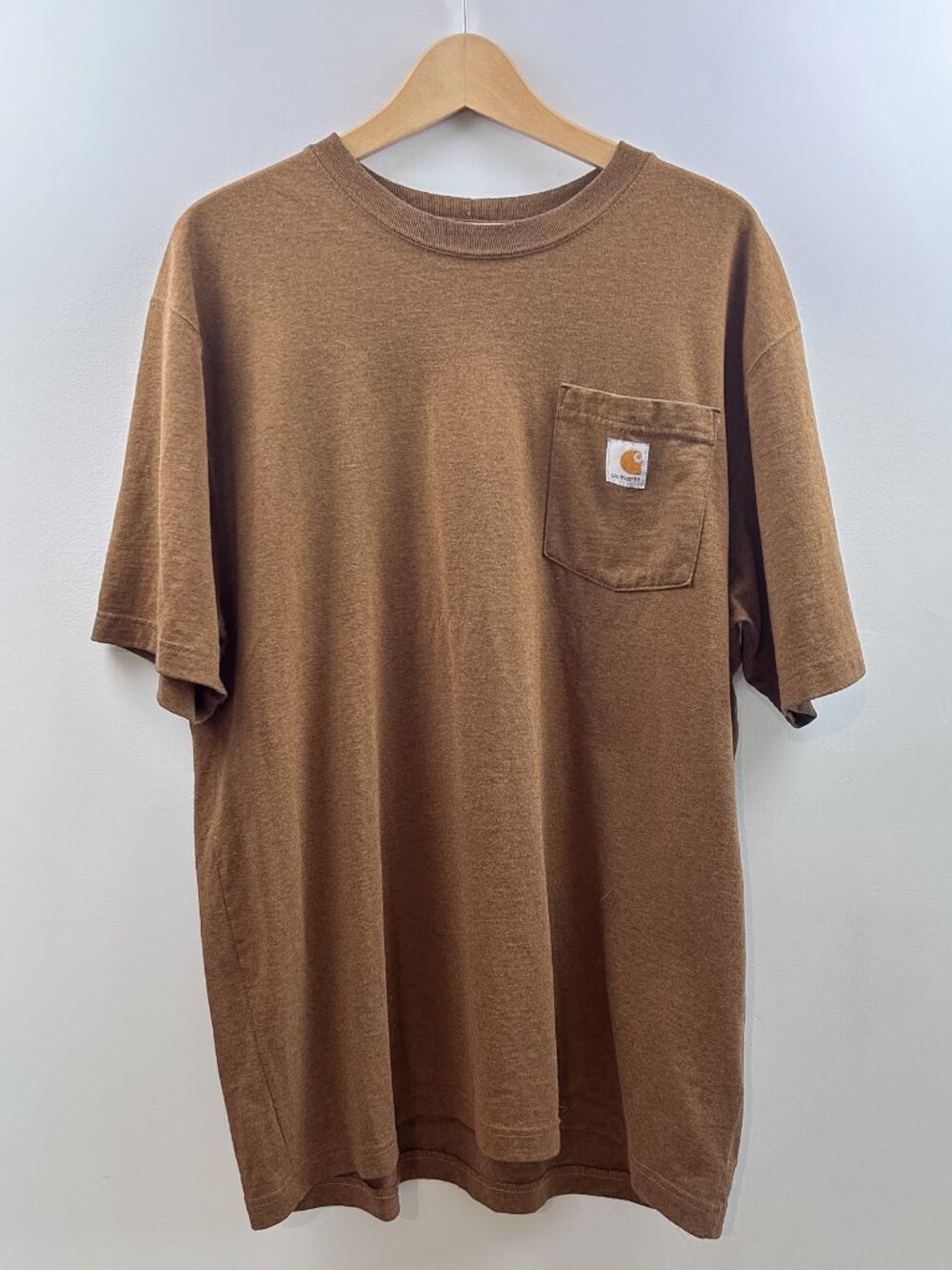 Carhartt Pocket T-Shirt Brown Cotton Tee Men's Large Workwear
